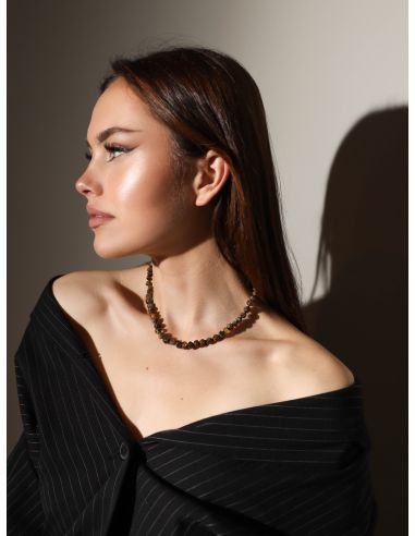 Green Baroque Raw Baltic Amber Necklace for Adult