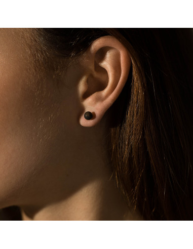 Green Raw Baltic Amber Stud Earrings with 925 Sterling Silver