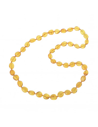 Honey Olive Polished Natural Baltic Amber Beads Necklace for Adult
