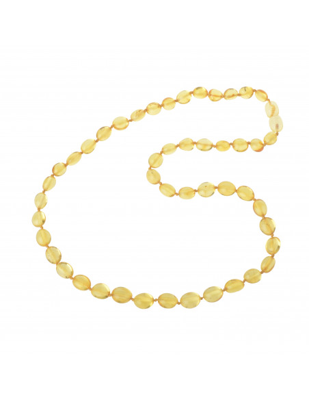 Lemon Olive Polished Natural Baltic Amber Beads Necklace for Adult