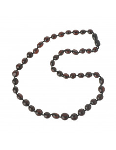 Cherry Olive Polished Natural Baltic Amber Necklace for Adult