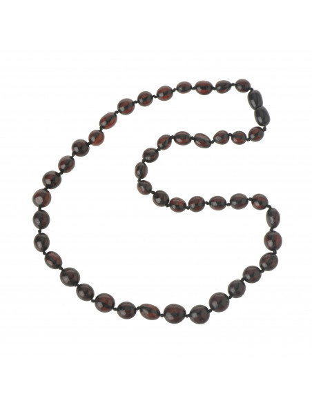Cherry Olive Polished Natural Baltic Amber Necklace for Adult