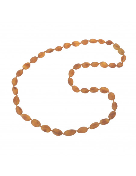 Cognac Olive Raw Natural Baltic Amber Necklace for Adult