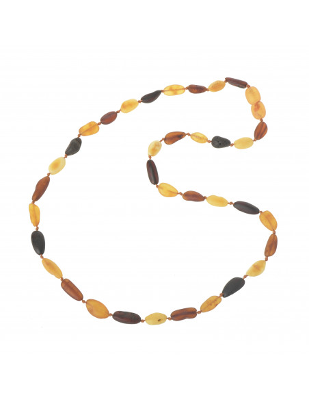 Multi Color & Milky Olive Raw Natural Baltic Amber Necklace for Adult