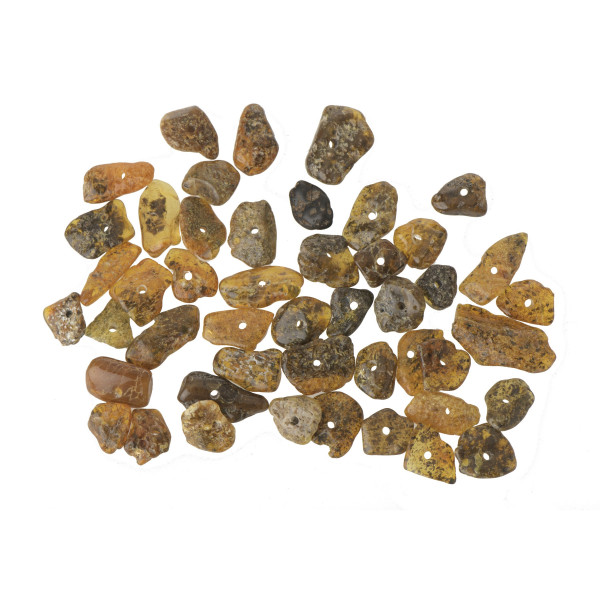 Loose Green Chip Polished Baltic Amber Beads