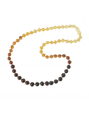Rainbow Baroque Polished Baltic Amber Beads Necklace for Adult