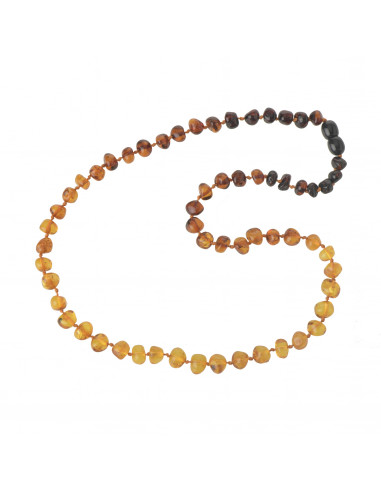 Reversed Rainbow Baroque Polished Baltic Amber Necklace for Adult