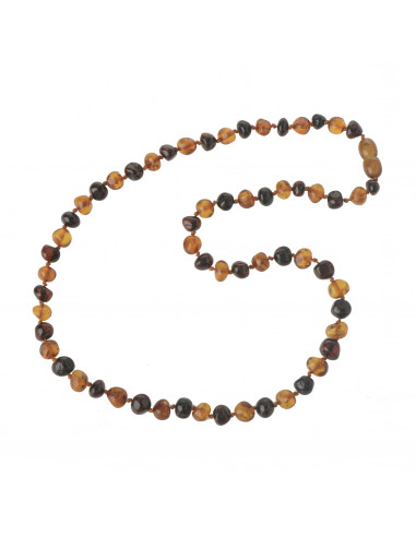 Cherry & Cognac Baroque Polished Baltic Amber Necklace for Adult