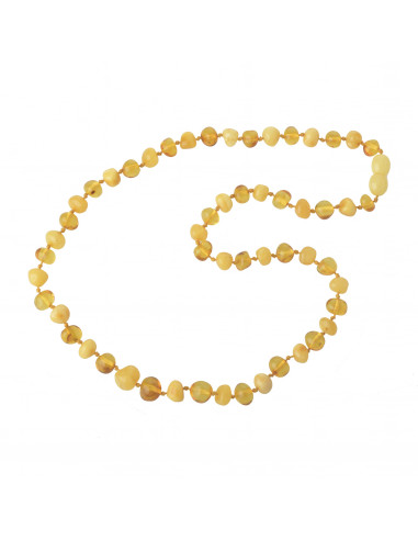 Milky & Lemon Baroque Polished Baltic Amber Beads Necklace for Adult