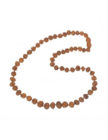 Cognac Baroque Raw Baltic Amber Beads Necklace for Adult