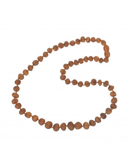 Cognac Baroque Raw Baltic Amber Beads Necklace for Adult