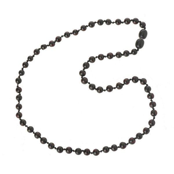 Cherry Round Polished Baltic Amber Beads Necklace for Adult