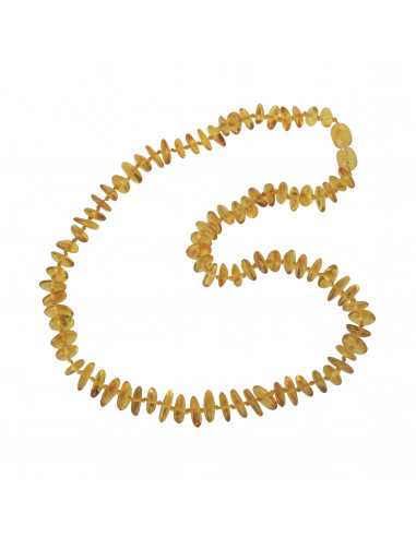 Honey Half-Baroque Polished Baltic Amber Beads Necklace for Adult