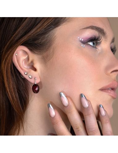 Cherry Faceted Baltic Amber Earrings with 925 Sterling Silver