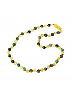 Lemon Amber & African Jade Teething Necklace for Child