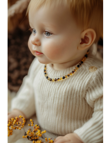 Multi Baltic Amber Teething Necklace for Baby