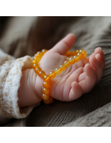 Cognac Amber Muslim Prayer Necklace Tesbih with 33 Natural Baltic Amber Round Bead