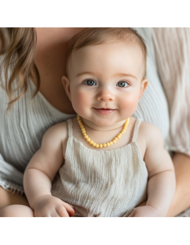 Milky Baroque Raw Baltic Amber Teething Necklace for Baby