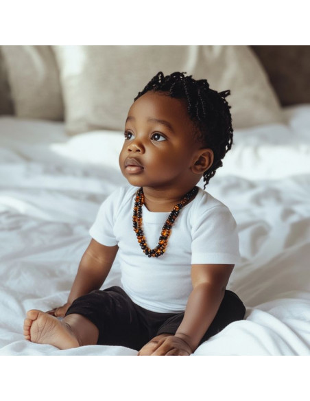 Polished Baltic Amber Teething Necklace for Baby