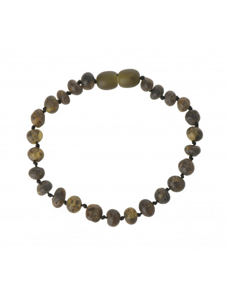 Raw Green Baroque Baltic Amber Teething Bracelet