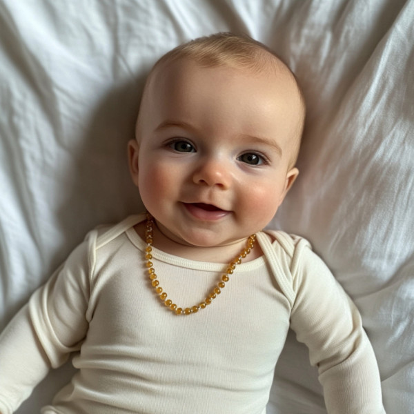 Honey Polished Baroque Baltic Amber Teething Necklace for Baby