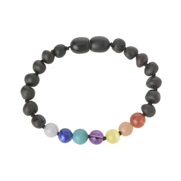 Raw Cherry Baltic Amber Chakra Teething Bracelet - Anklet for Child