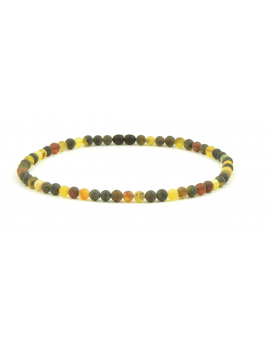 Multi Color Round Raw Amber Necklace for Mens