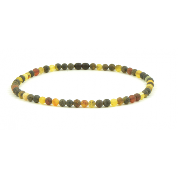 Multi Color Round Raw Amber Necklace for Mens