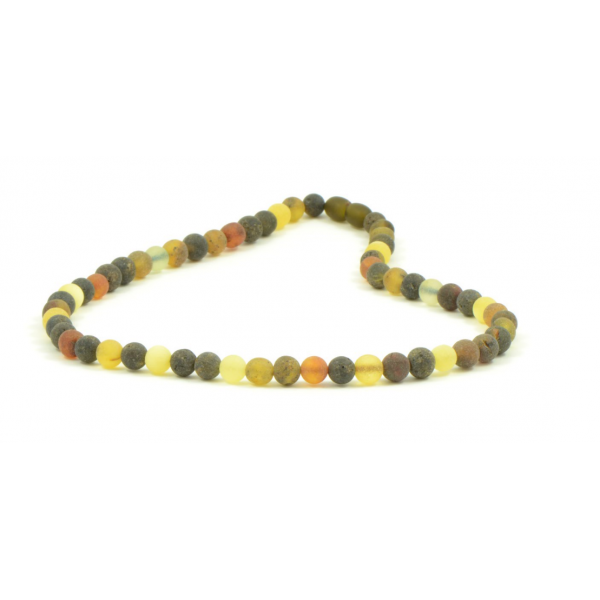 Multi Color Round Raw Amber Necklace for Mens