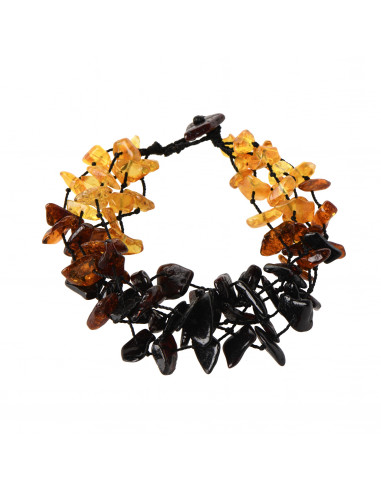 Rainbow Chip Polished Amber Bracelet for Adult