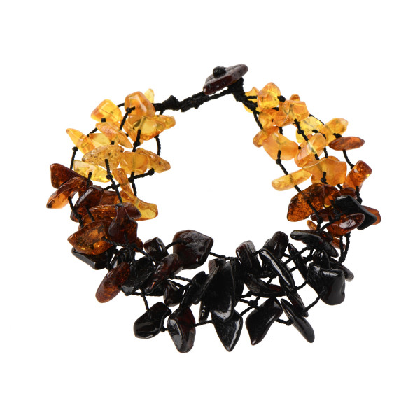 Rainbow Chip Polished Amber Bracelet for Adult