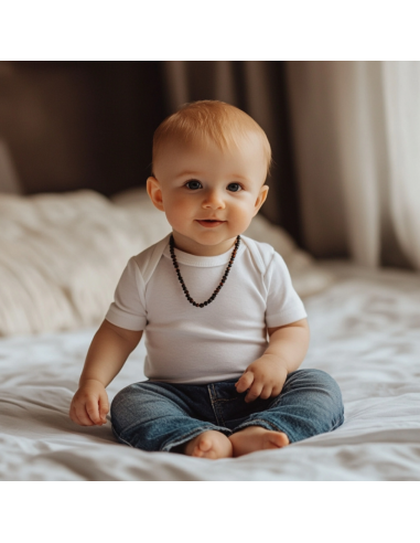 Green Baroque Polished Baltic Amber Teething Necklace for Baby