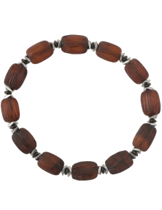 Dark Cognac Baltic Amber Bracelet – Unisex Elastic Cord