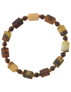 Multi Baltic Amber Bracelet – Unisex Elastic Cord