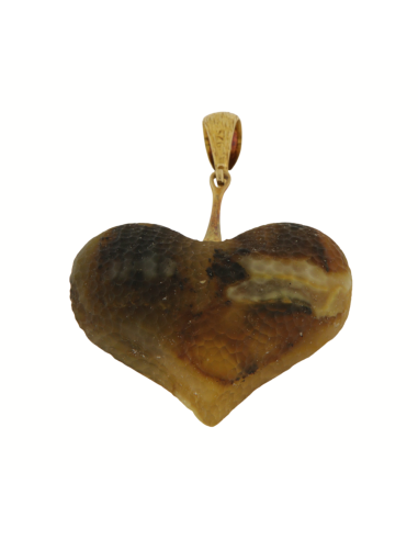 Green Baltic Amber Heart Pendant