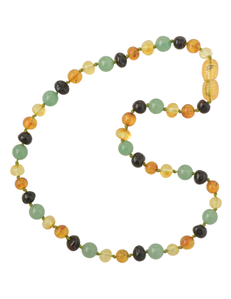 Multi Baroque Baltic Amber & Aventurine Necklace for Child