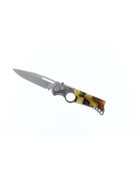 Baltic Amber Mosaic Folding Pocket Knife
