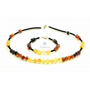 Amber Necklace and Bracelet Set