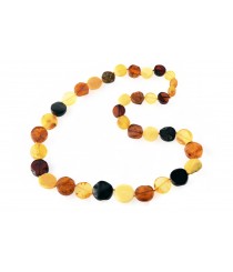 Multi Color Big Amber Tablets Necklace for Adult