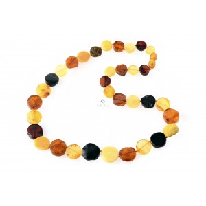 Multi Color Big Amber Tablets Necklace for Adult