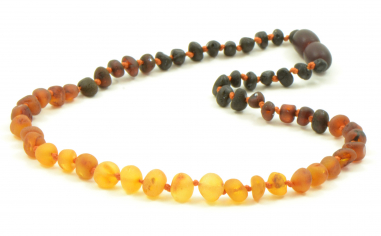 Reversed Rainbow Baroque Raw Baltic Amber Beads Necklace for Baby
