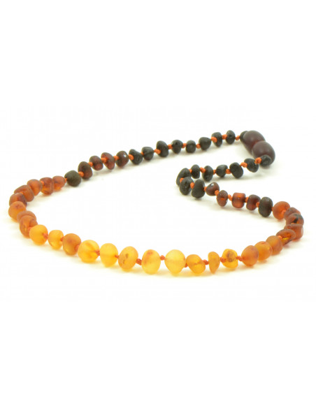 Reversed Rainbow Baroque Raw Baltic Amber Beads Necklace for Baby