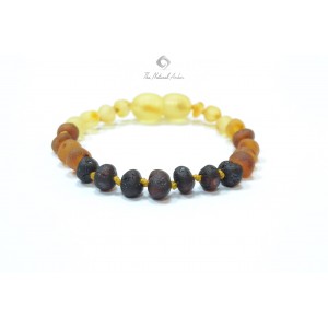 Raw Rainbow Baroque Amber Beads Bracelet-Anklet for Baby
