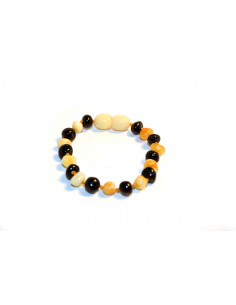 Milky & Cherry Polished Baroque Amber Bead  Bracelet-Anklet for Baby