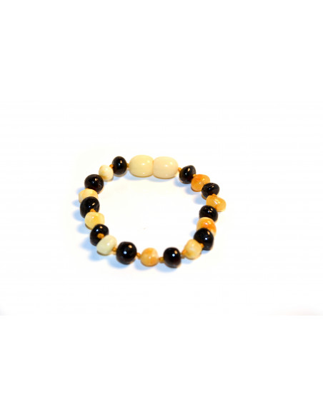 Milky & Cherry Polished Baroque Amber Teething Bracelet-Anklet for Baby
