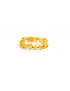 Milky & Lemon Polished Baroque Amber Bead Bracelet-Anklet for Baby