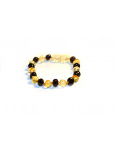 Lemon & Cherry Polished Baroque Amber Beads Bracelet-Anklet for Baby