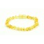 3 Lemon & Milky Polished Baroque Amber Beads Baby Bracelet-Anklet