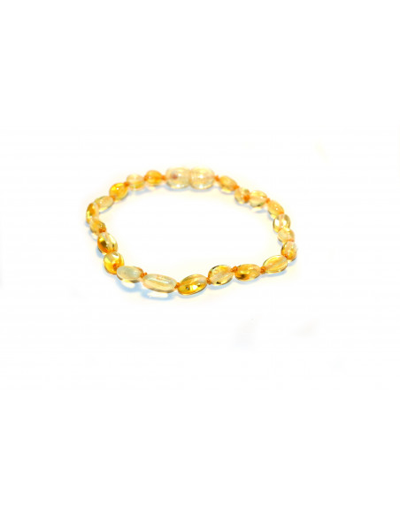 Lemon Olive Polished Amber Beads Bracelet-Anklet for Baby