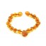 Cognac Polished Baroque Baltic Amber Teething Bracelet for Baby
